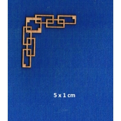 SKLEJKA #3mm Narożnik 5x1cm , ażurowy / 0190 / narożnik ze sklejki